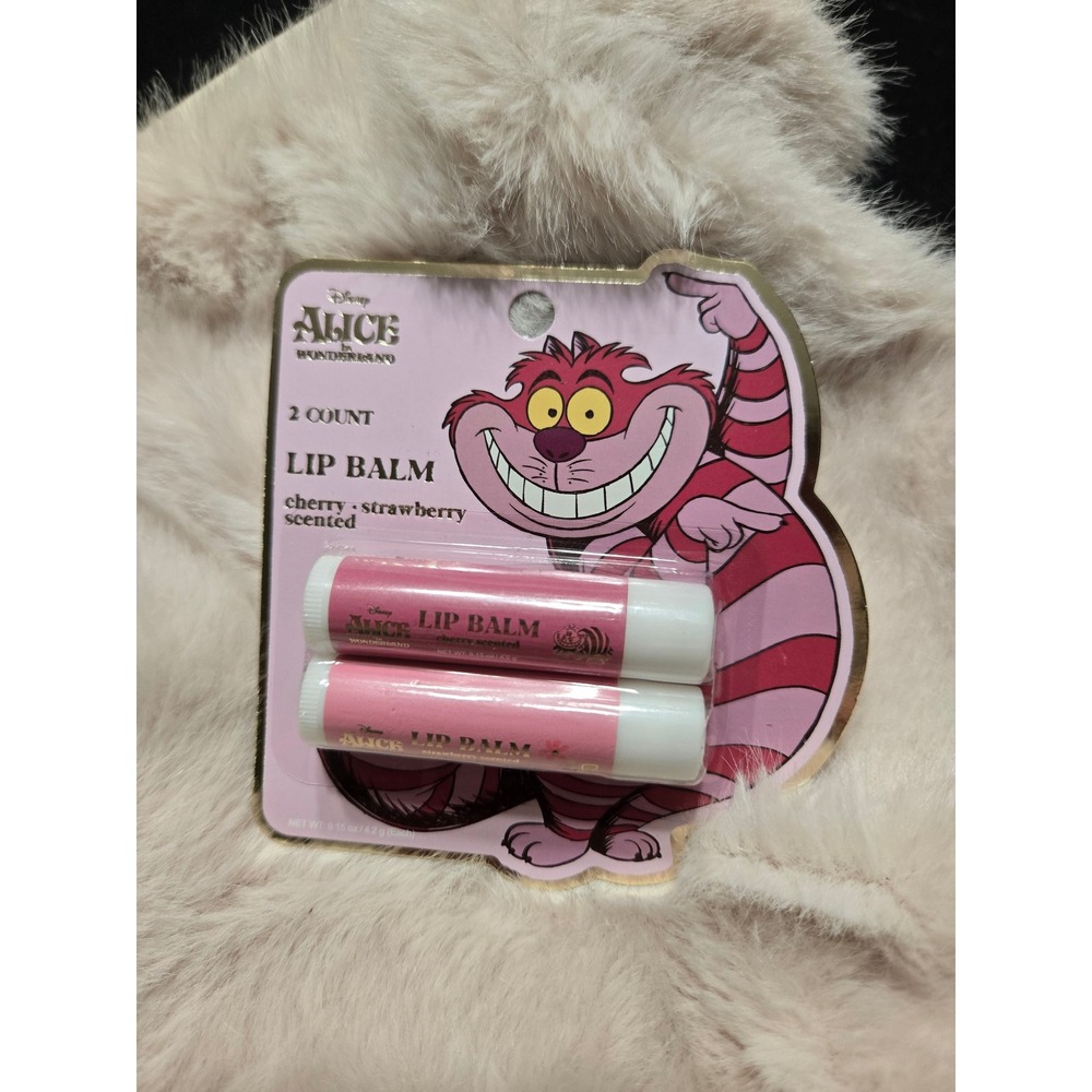 3 Disney Alice in Wonderland Lip Balm Gloss Palette Cheshire Cat Queen Hearts